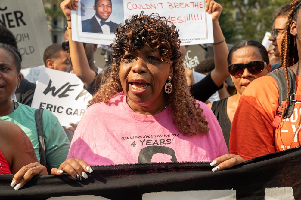Protesters march on the fifth anniversary of Eric Garner's death<br>