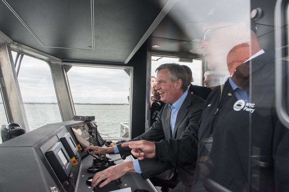 ecacbfeb133983572900_ab4b25b2a7_b-jpg.jpeg Mayor Bill de Blasio on the Rockaway ferry's first ride yesterday, courtesy NYC Mayor's Office.