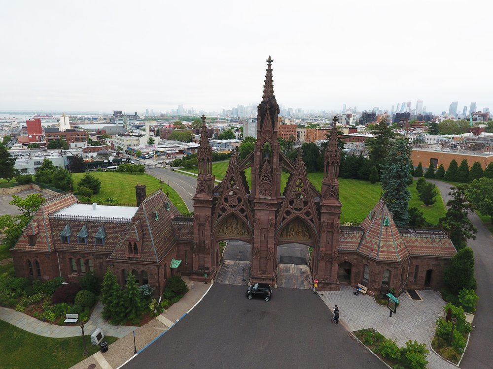 edf5db592dji_0703-jpg.jpeg Green-Wood Cemetery's gate (Jake Dobkin / Gothamist)