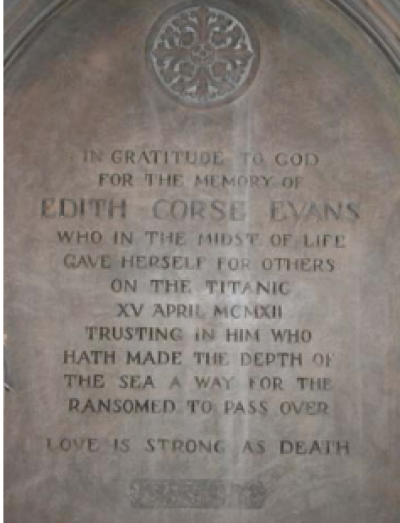 Edith Corse Evans Memorial at Grace Church