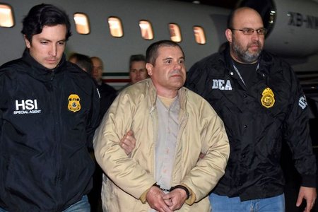Joaquin "El Chapo" Guzman after being brought to New York