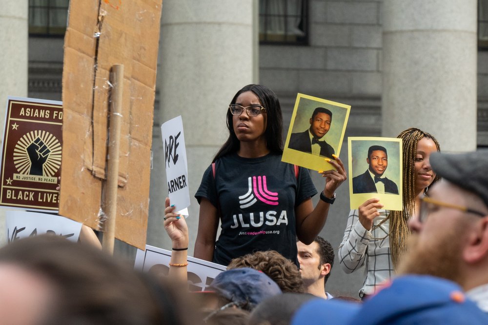 Protesters march on the fifth anniversary of Eric Garner's death<br>