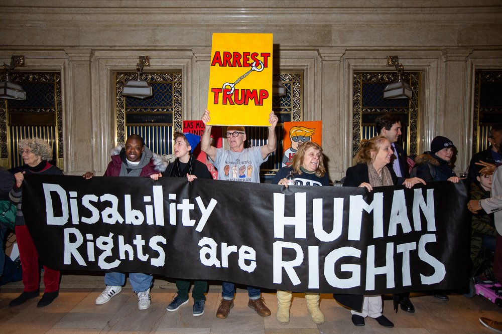At the Non-March for Disabled Women in Grand Central Terminal (<a href="https://www.gretchenrobinette.com/">Gretchen Robinette</a> / Gothamist)