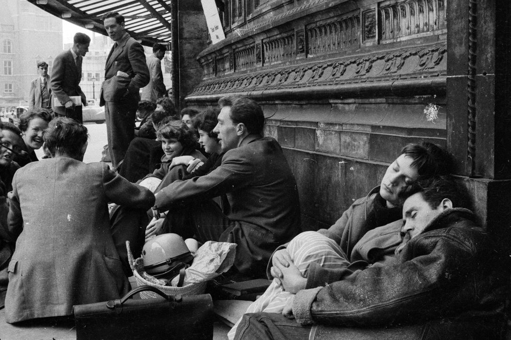 feab99a97gettyimages-3435631-jpg.jpeg Fans at Royal Albert Hall in London to buy tickets for the 49th Symphony Concert, 1956<br/>