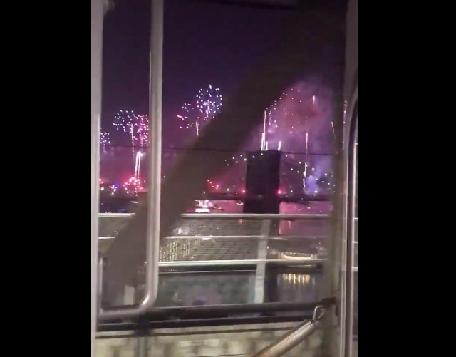 The view of the firewroks from the subway going across the Manahttan Bridge was the best view in town.