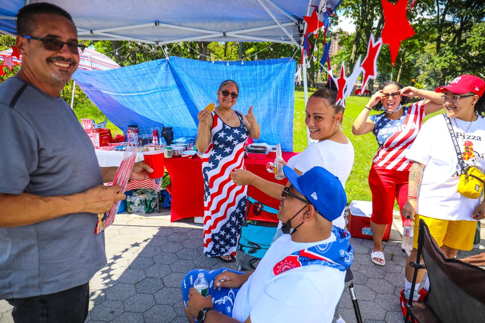Scenes from before and during the 4th of July fireworks on the East River