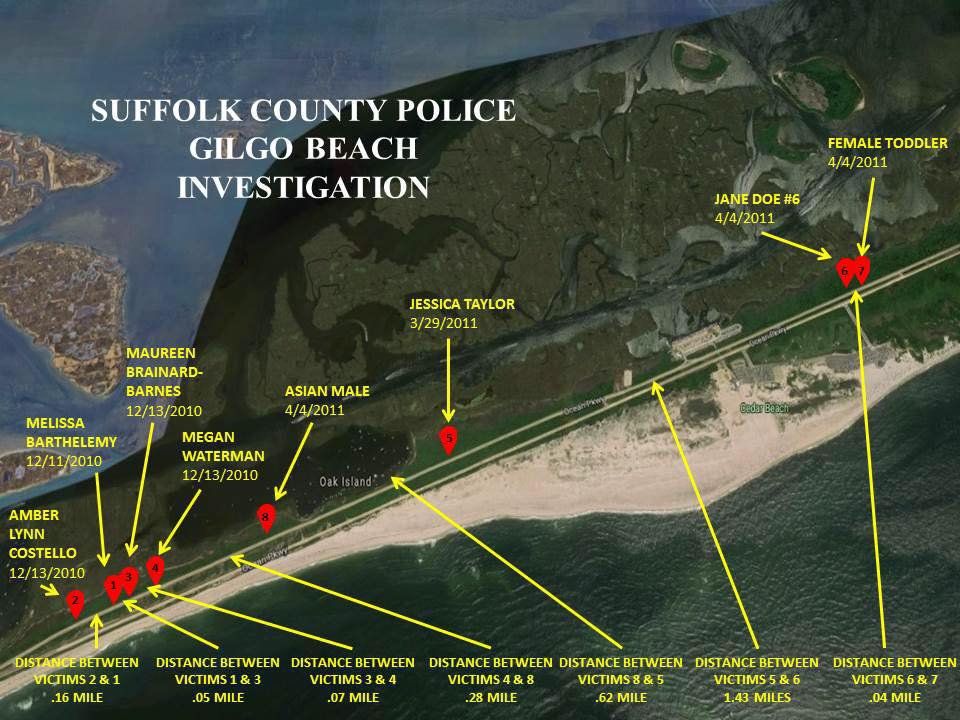 A map of where human remains were found.