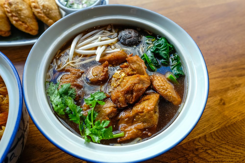Vegan Duck Noodle Soup ($19)