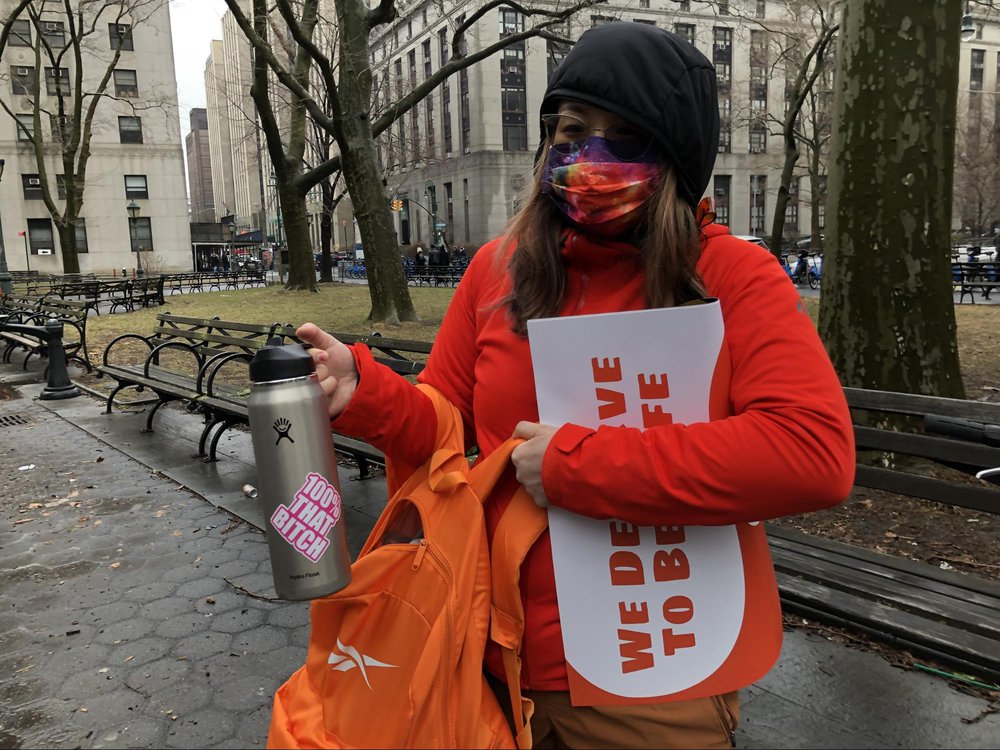 At the Rise Up Against Asian Hate on February 27, 2021