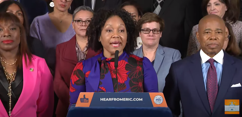 Lynelle Maginley-Liddie speaks after her appointment Friday.
