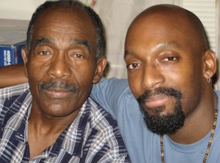 Dexter Taylor, right, with his father.