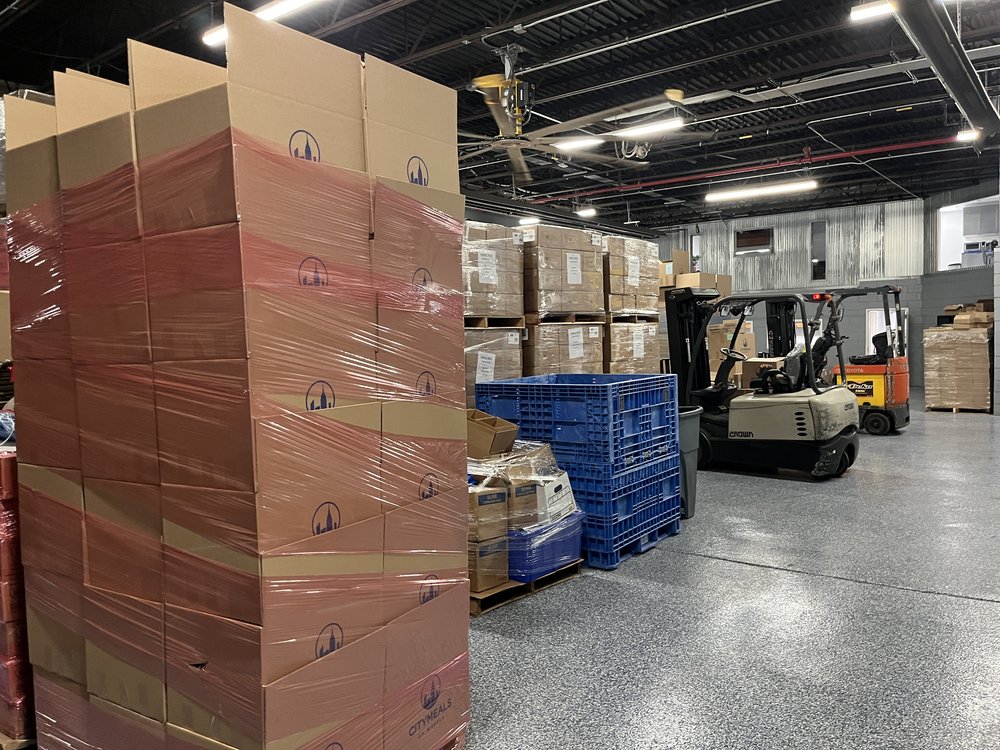 Citymeals moved into its current 25,000-square-foot food distribution center in Hunts Point in 2017, after outgrowing a smaller space in Williamsburg. The facility currently sends out between 15,000 and 20,000 meals a week, while keeping extra food on hand for emergencies.