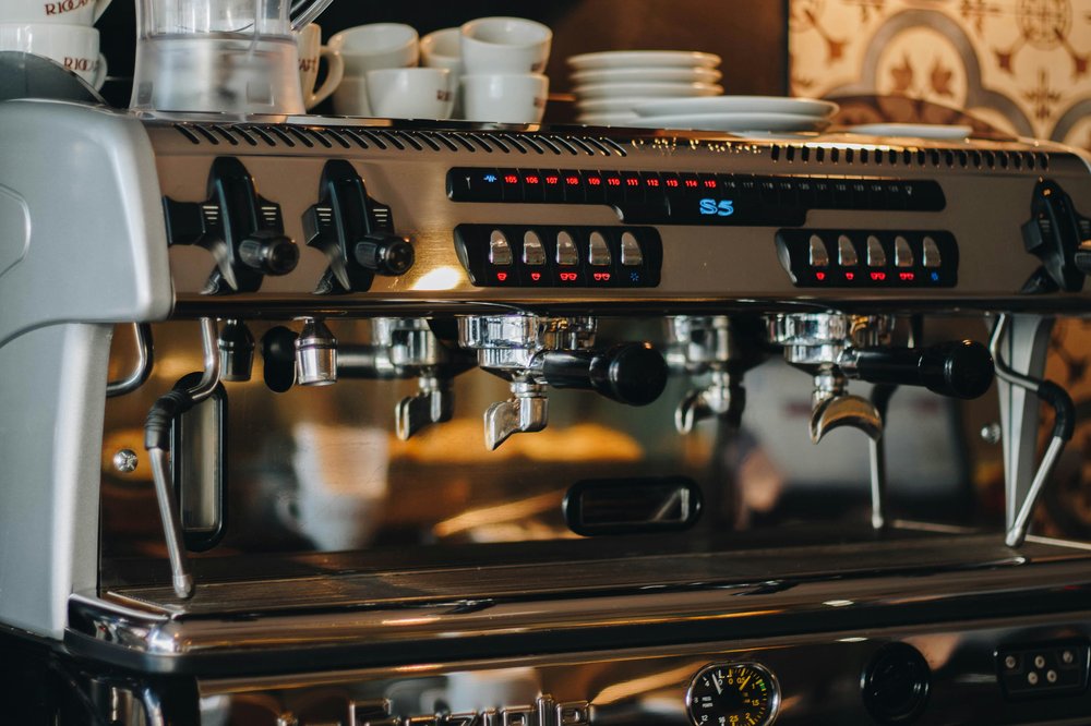 Espresso machine at a coffee shop.