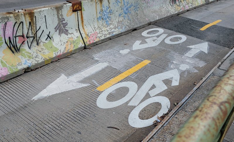 markings on a bike lane