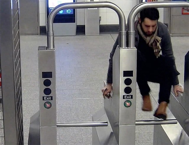 A person jumping a turnstile at 96th Street and 2nd Avenue