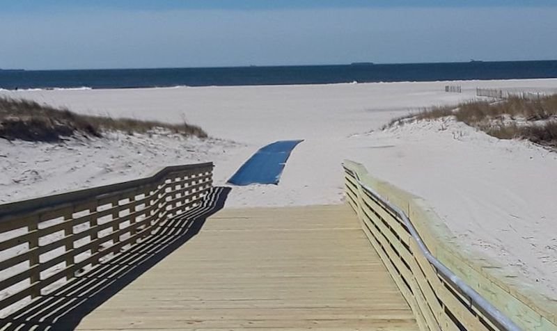 A picture of the walkway down to Nickerson Beach, which looks very inviting but good luck finding parking if you're not a Nassau County resident..