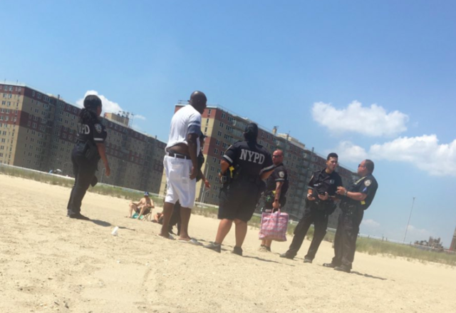 Police arrested a nutcracker salesman on Rockaway Beach on Sunday