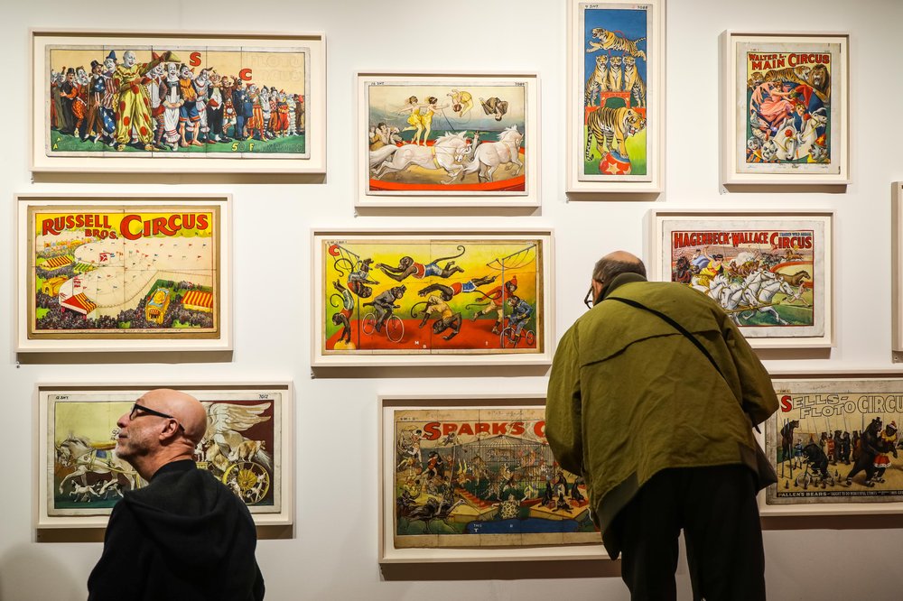 outsider-4.jpg A wall with circus poster maquettes