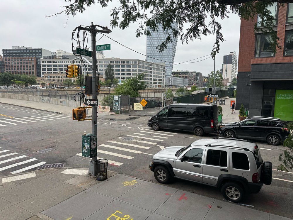 A photo of the intersection where police say a woman was gunned down Wednesday night.
