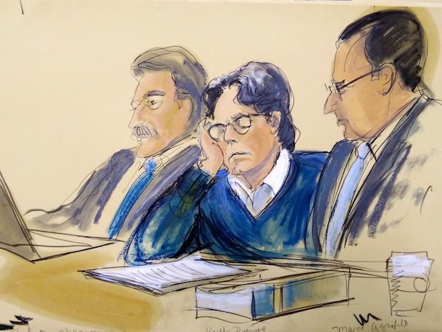 A courtroom sketch of Keith Raniere.