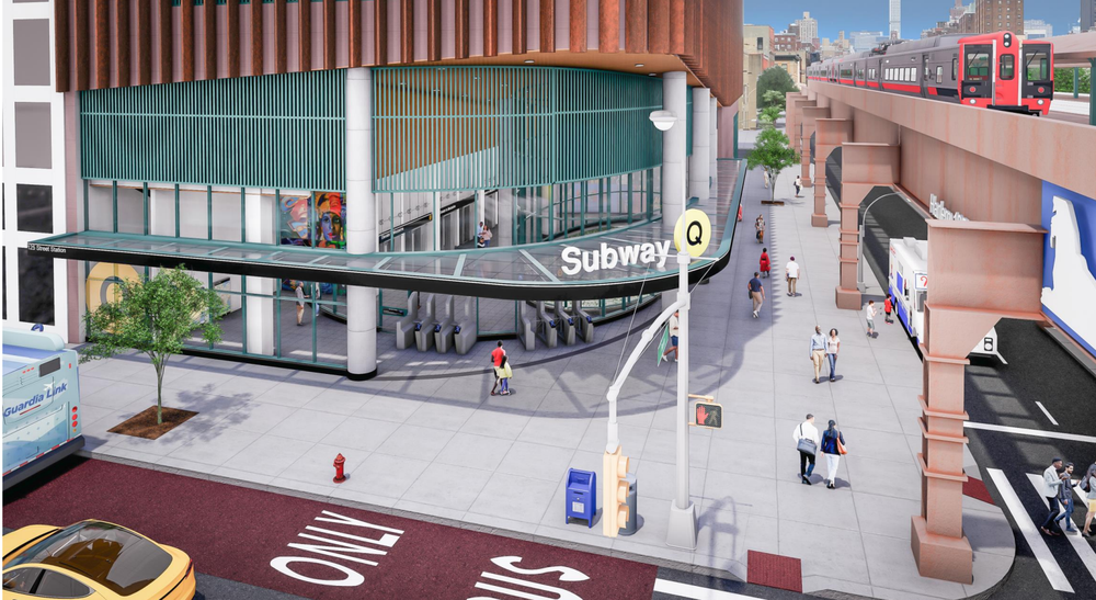 A rendering of a new Second Avenue subway station in East Harlem.