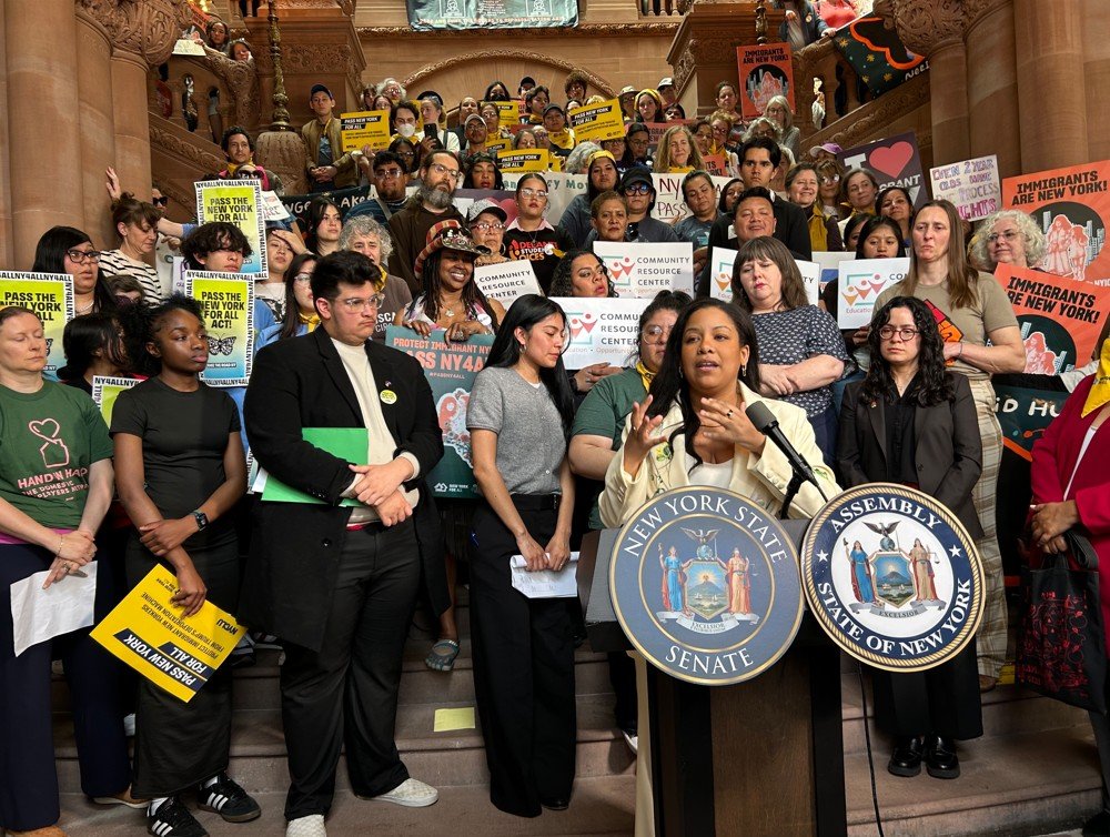 A rally at the Albany capitol.