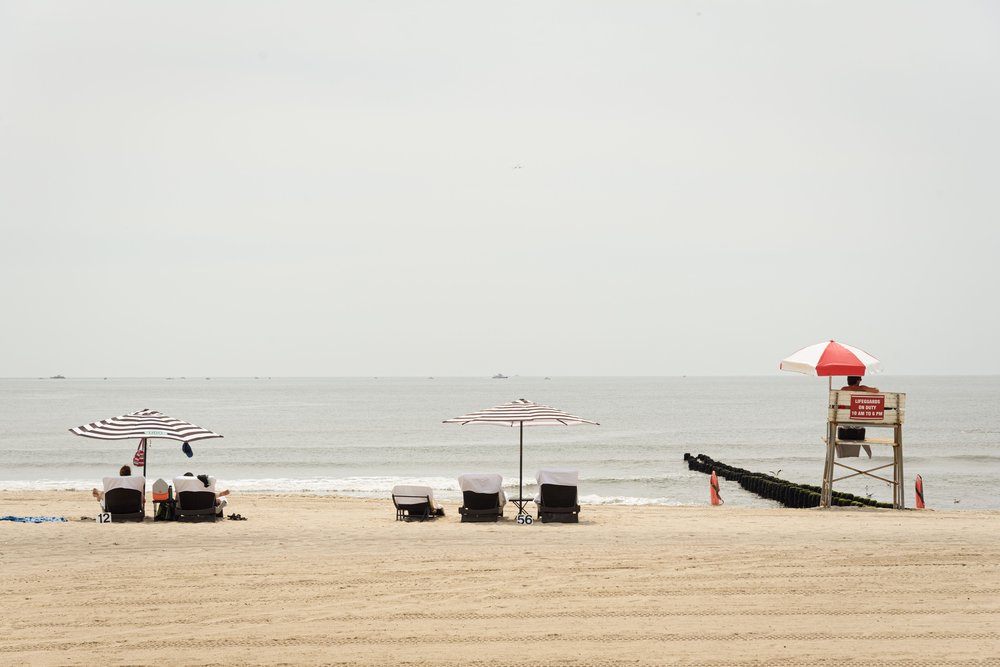 Empty chairs at the beach