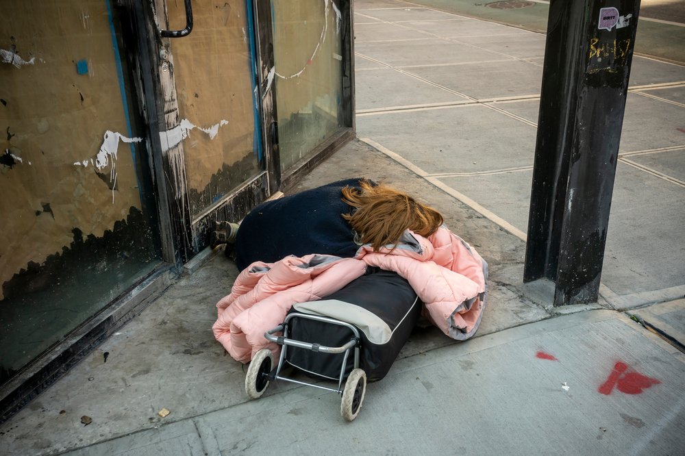 Homeless person on a New York City street