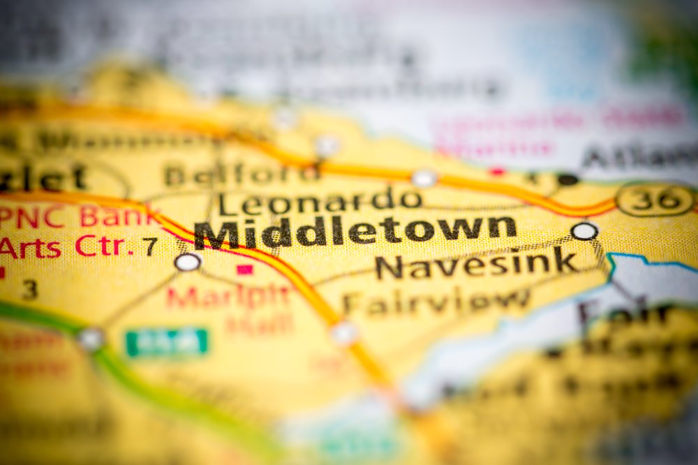 Map of Middletown, New Jersey