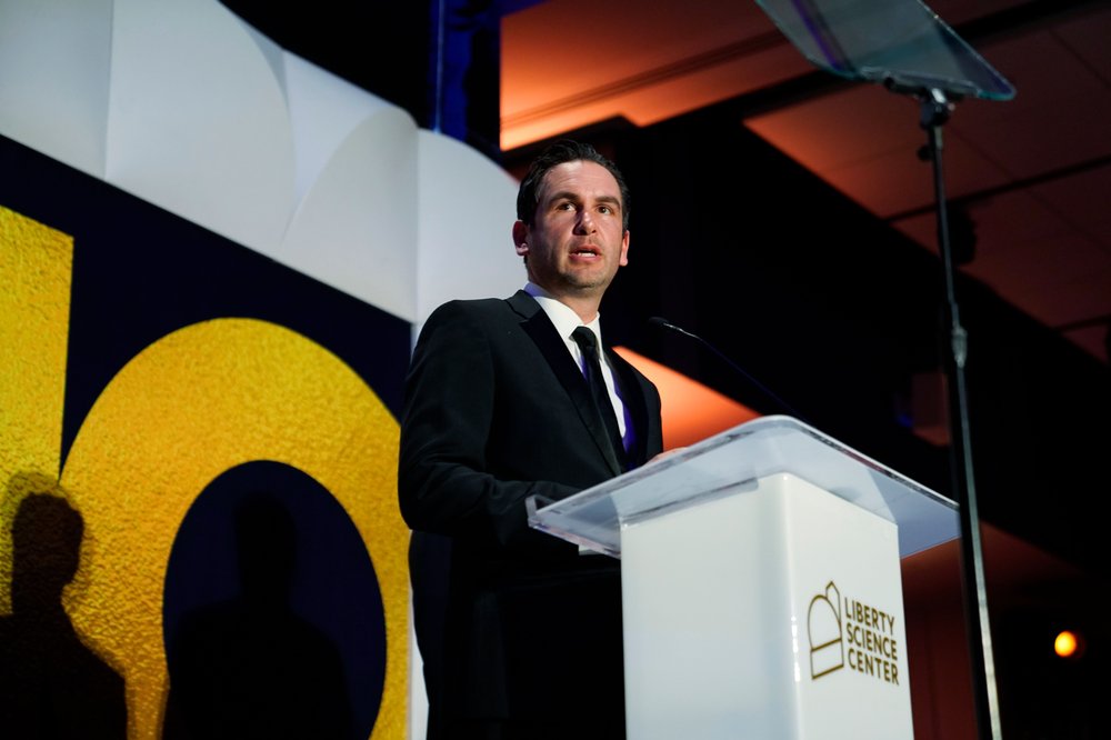 Jersey City Mayor Steve Fulop speaks at the Liberty Science Center Genius Gala 10 in 2022. Fulop announced April 11 he plans to run for governor in 2025.