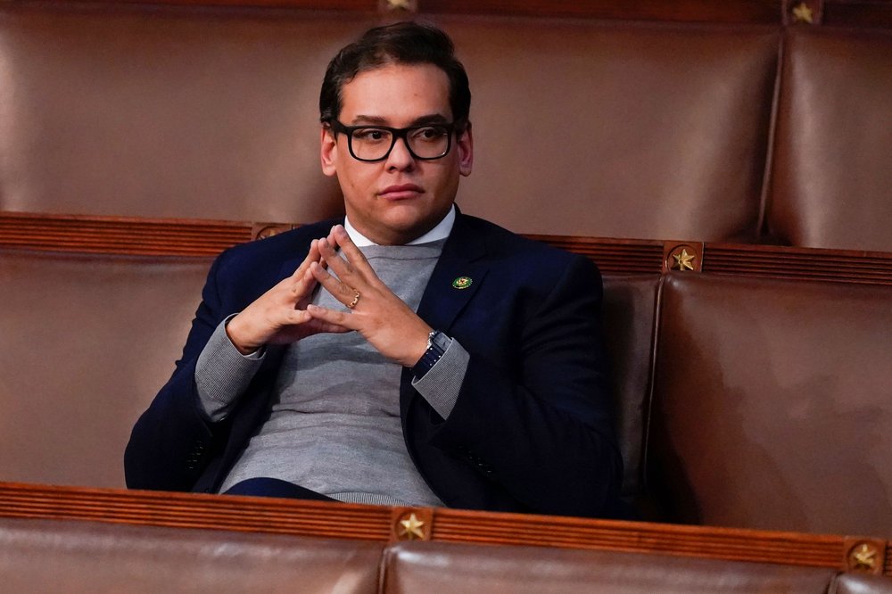 Rep. George Santos, R-N.Y., waits for the start of a session in the House chamber as the House meets for the fourth day to elect a speaker and convene the 118th Congress in Washington, D.C. A campaign finance watchdog organization filed a formal complaint against Santos with the Federal Election Commission.