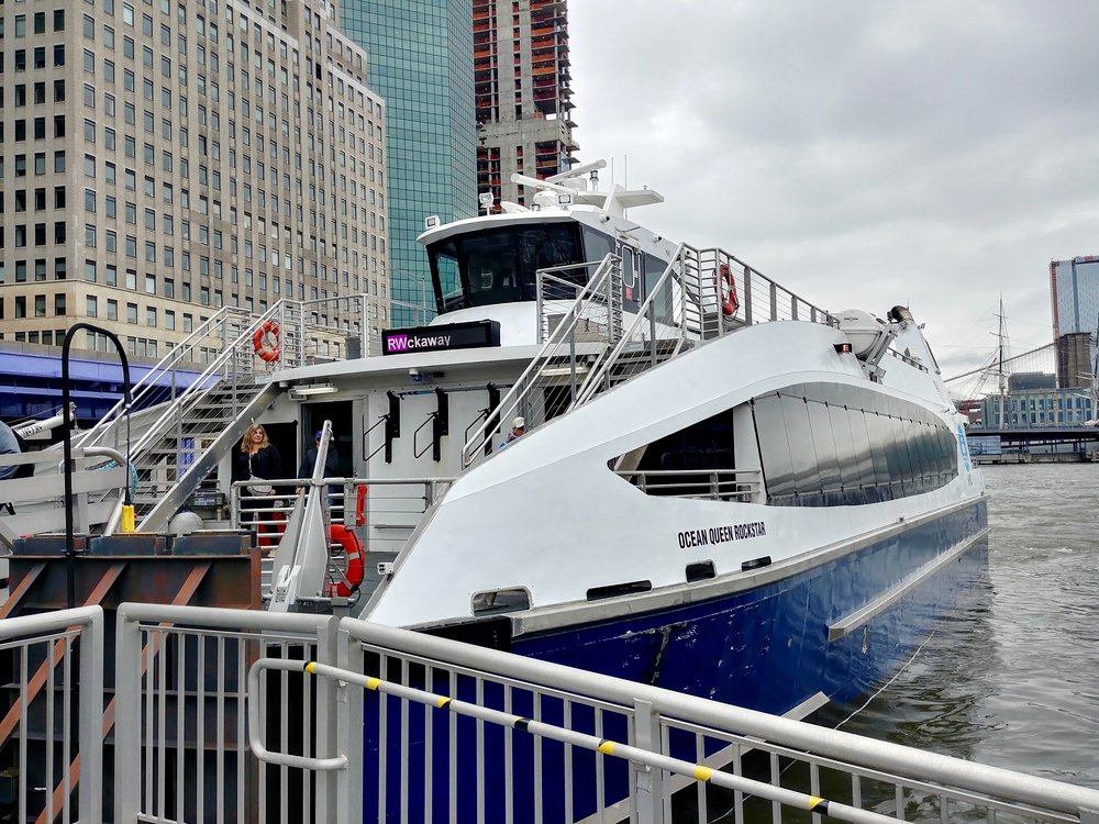A ferry at Pier 11 in Wall Street.
