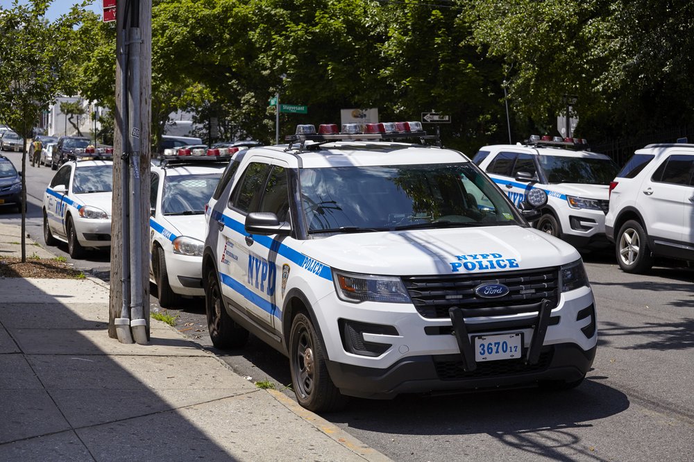 NYPD cars on Staten Island