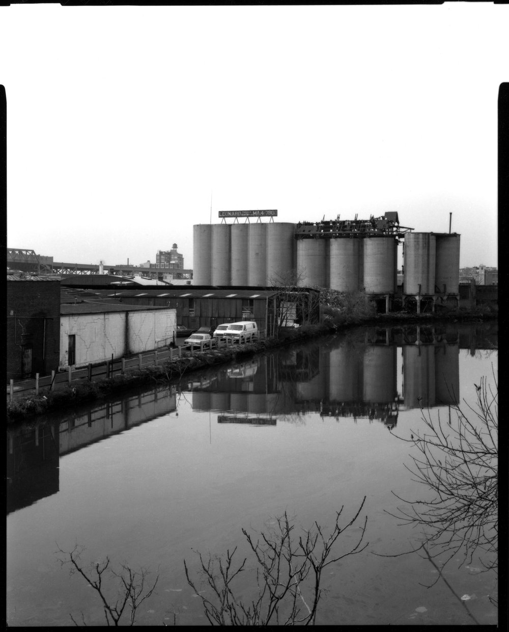 Silos on the Gowanus Canal in the Carroll Gardens section of Brooklyn, June 1, 1988.