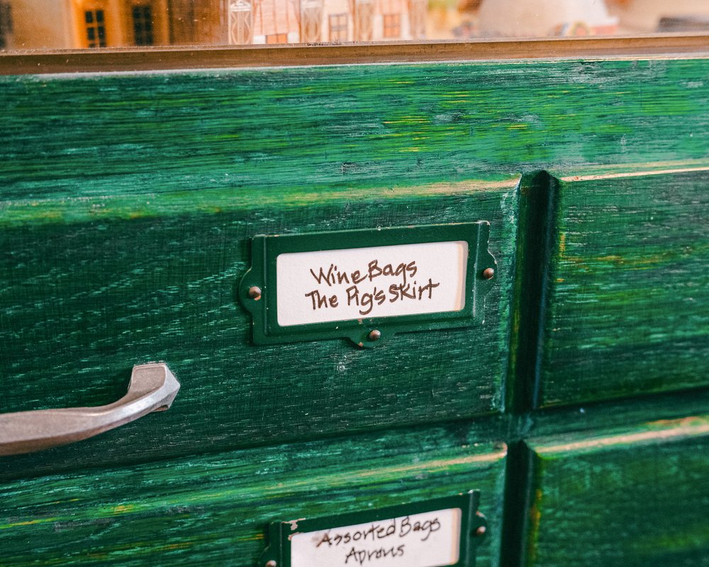 A close-up of a file cabinet.