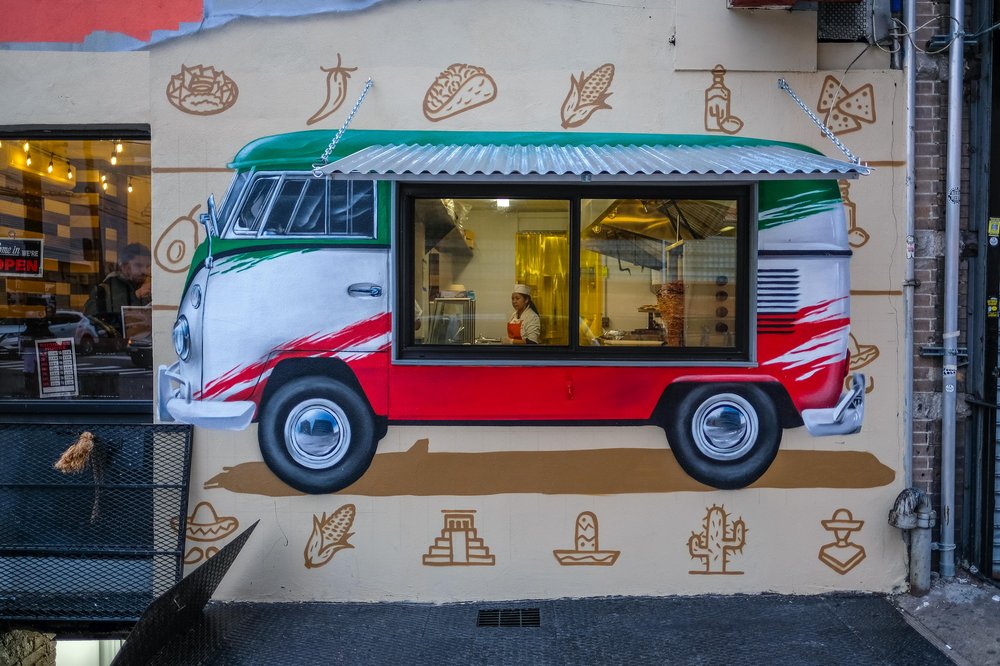 exterior showing van painted on side of building