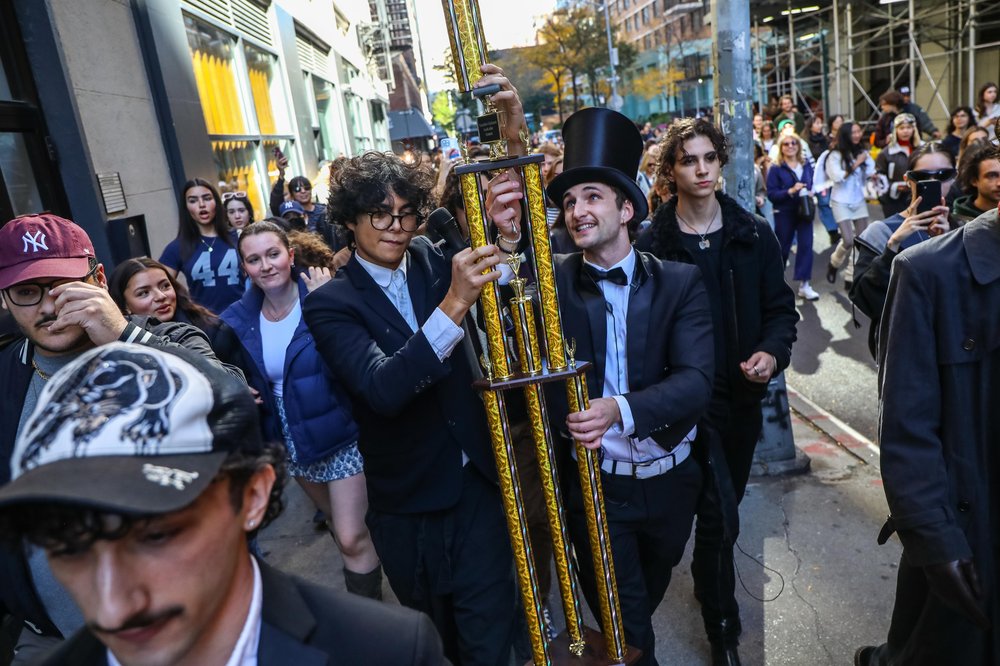 Chalamet fans take to the streets.