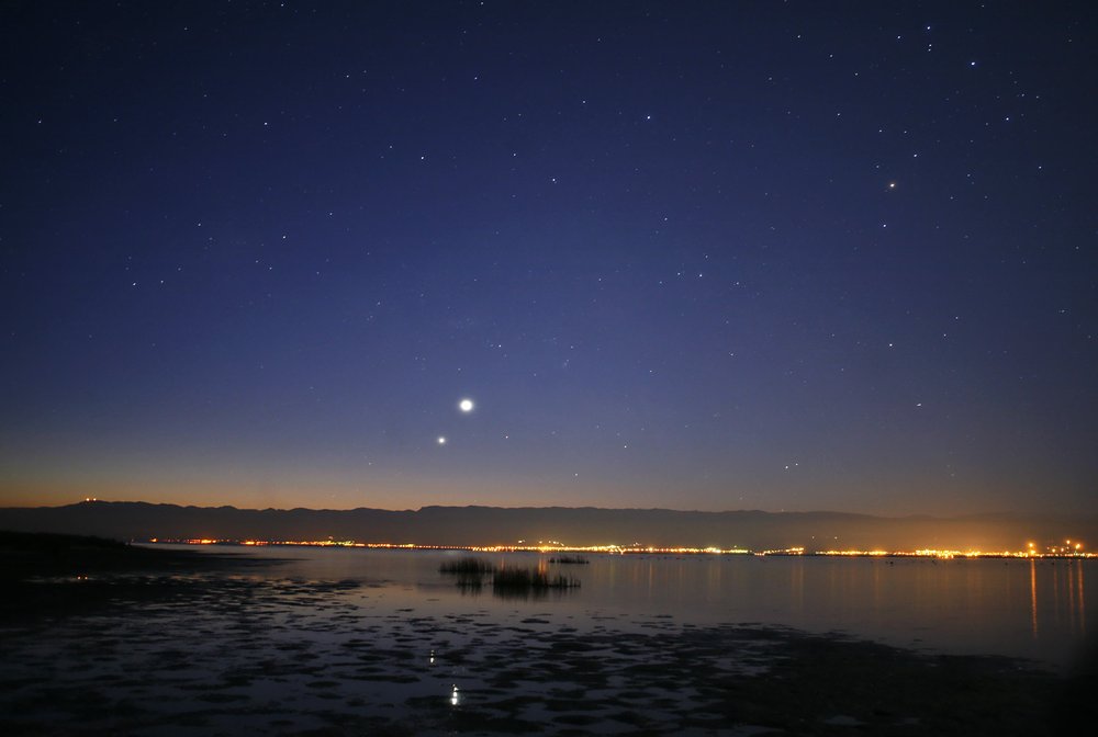 A photo of Venus in the early morning sky
