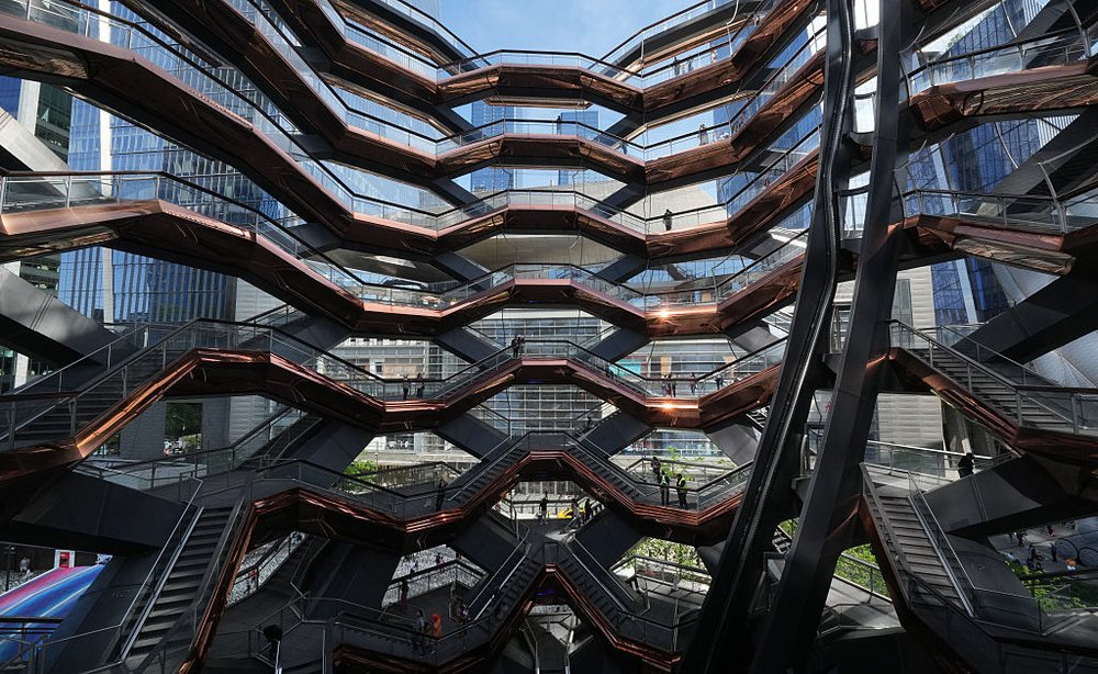 the inside of the Vessel at Hudson Yards