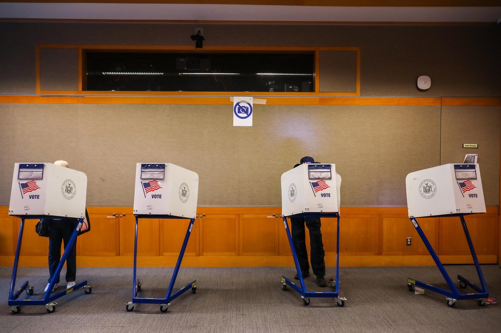 Early voting scene outside of the Met on June 12th, 2021