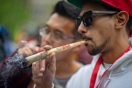 A scene from the NYC Cannabis Parade and Rally earlier this month