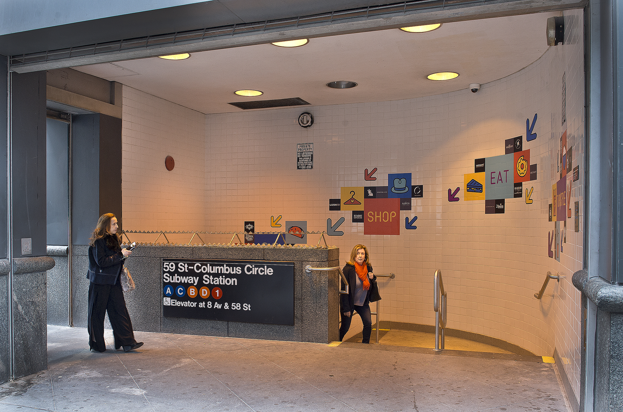 A subway entrance in Manhattan.