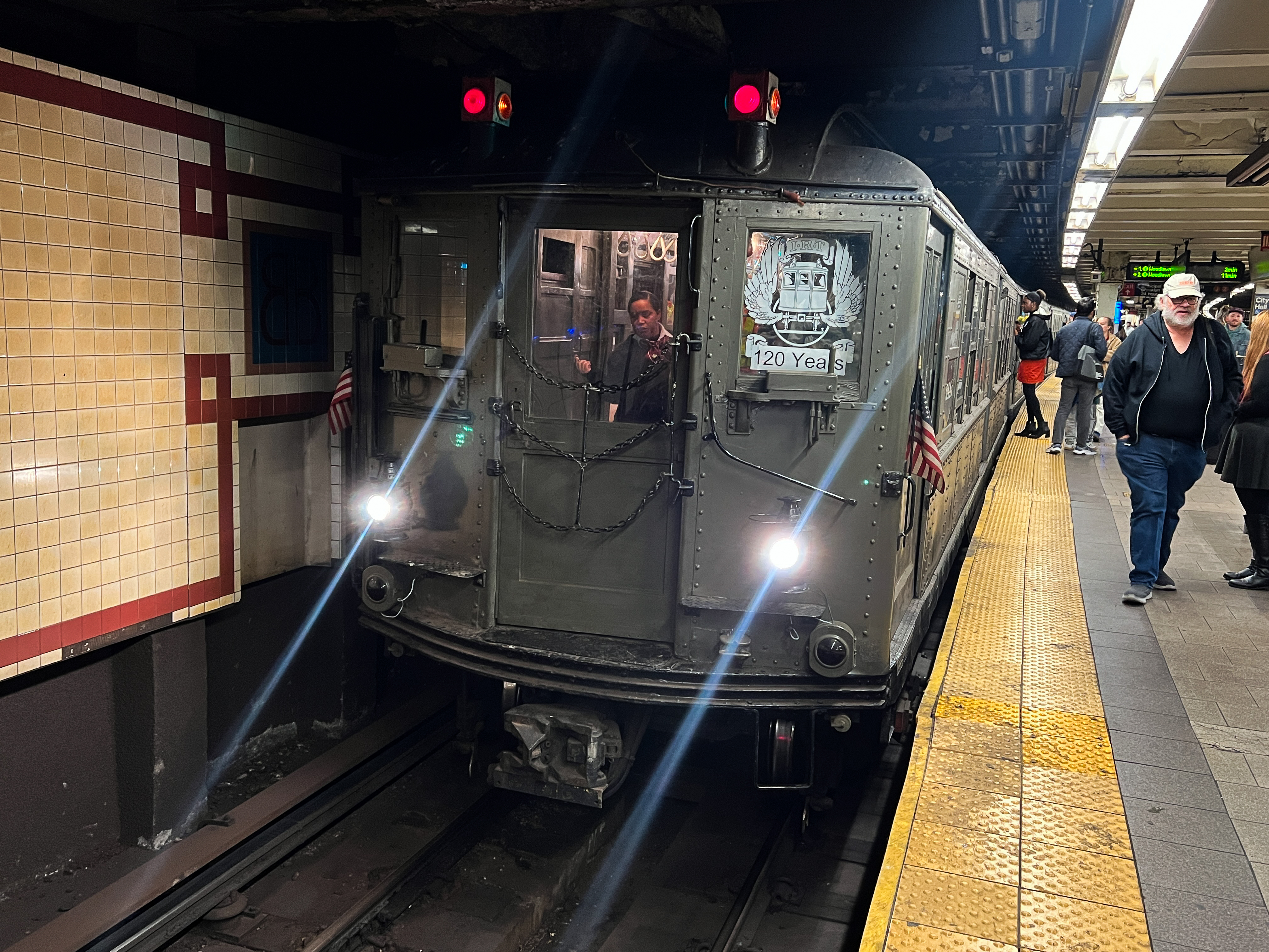 Rail enthusiasts take the inaugural run nostalgia train ride, retracing the original route of New York’s first subway line.