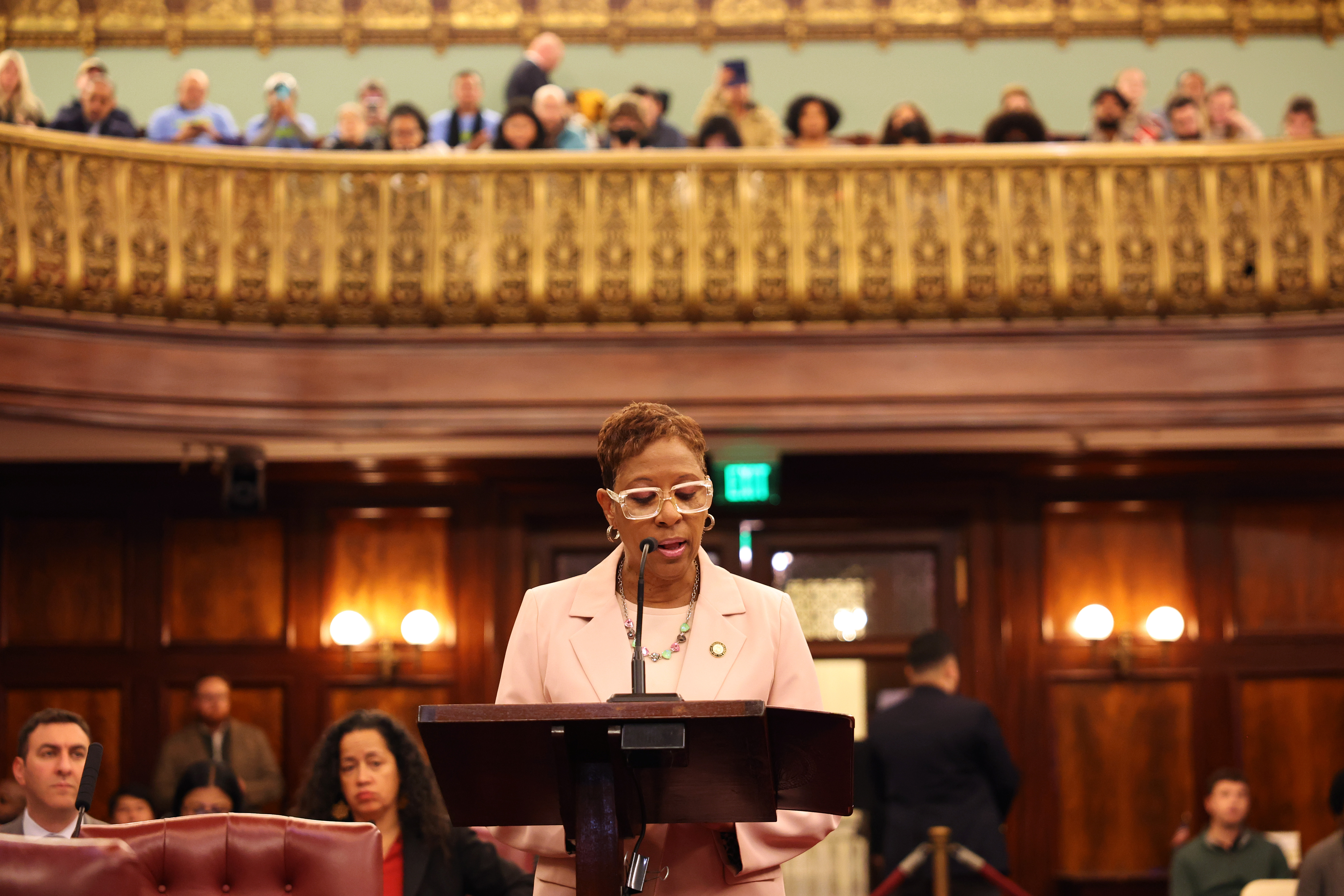 A photo of Speaker Adrienne Adams during this week's Council meeting.