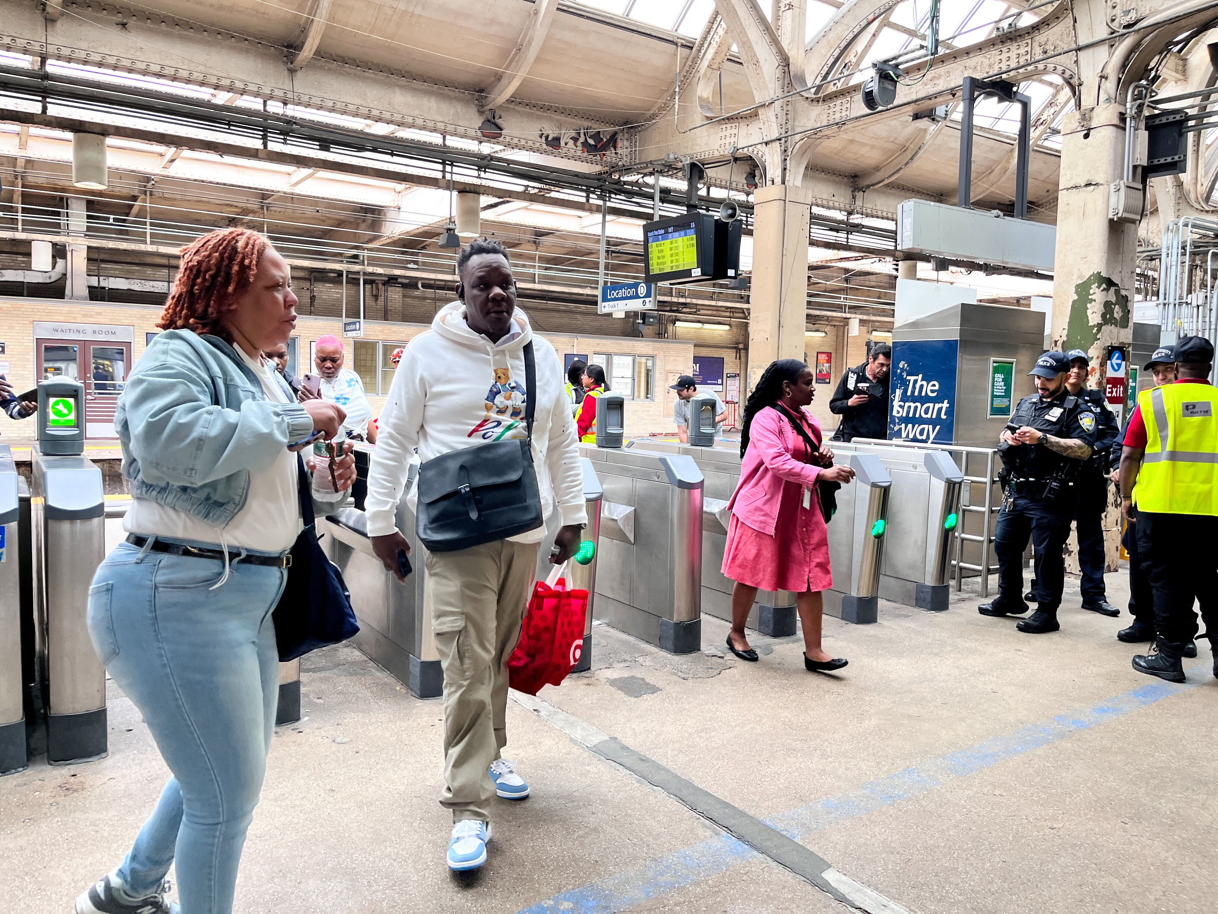 Commuters at Newark Penn Station the morning of a NJ Transit strike.