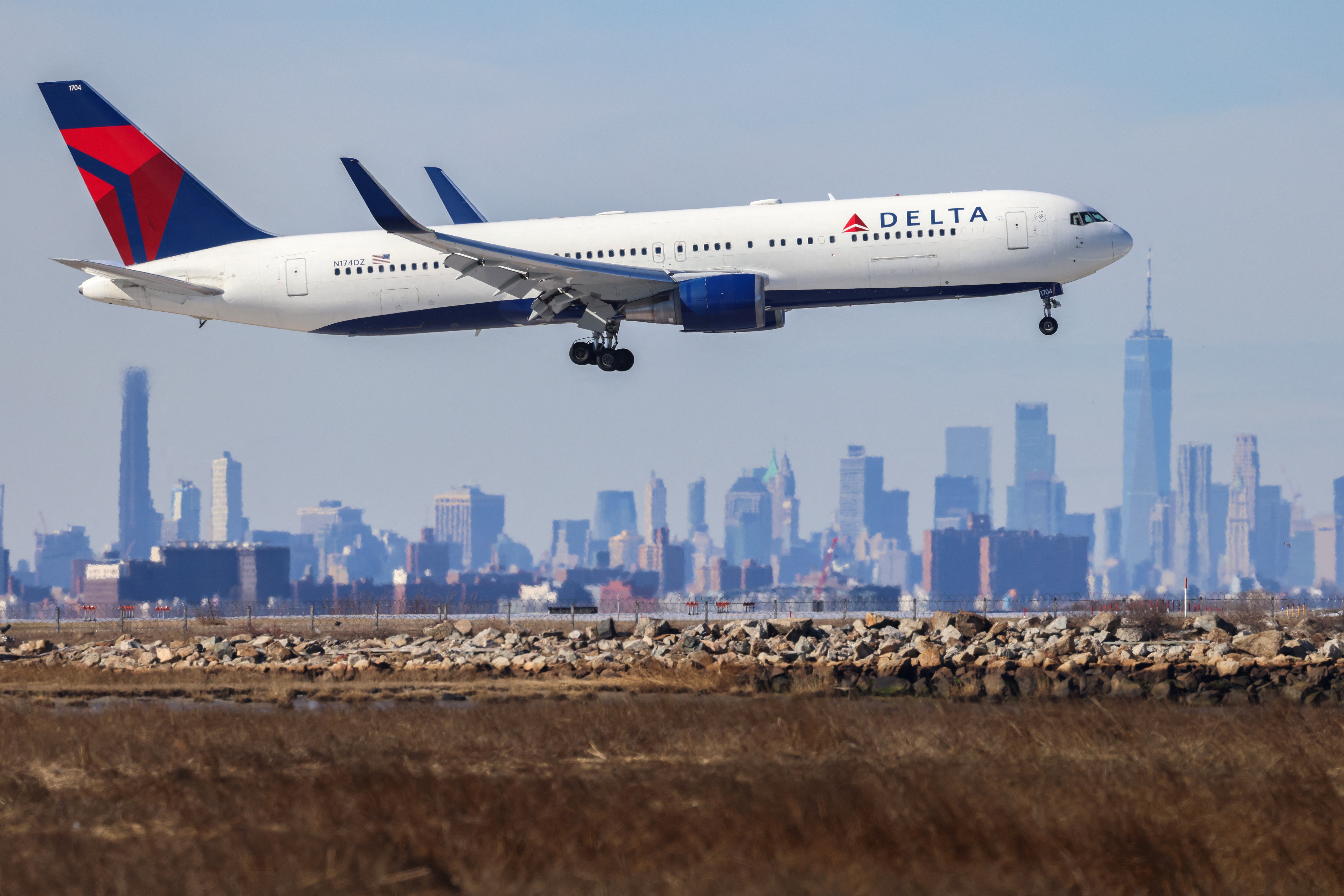 Photo of a Delta airlines plane in NYC