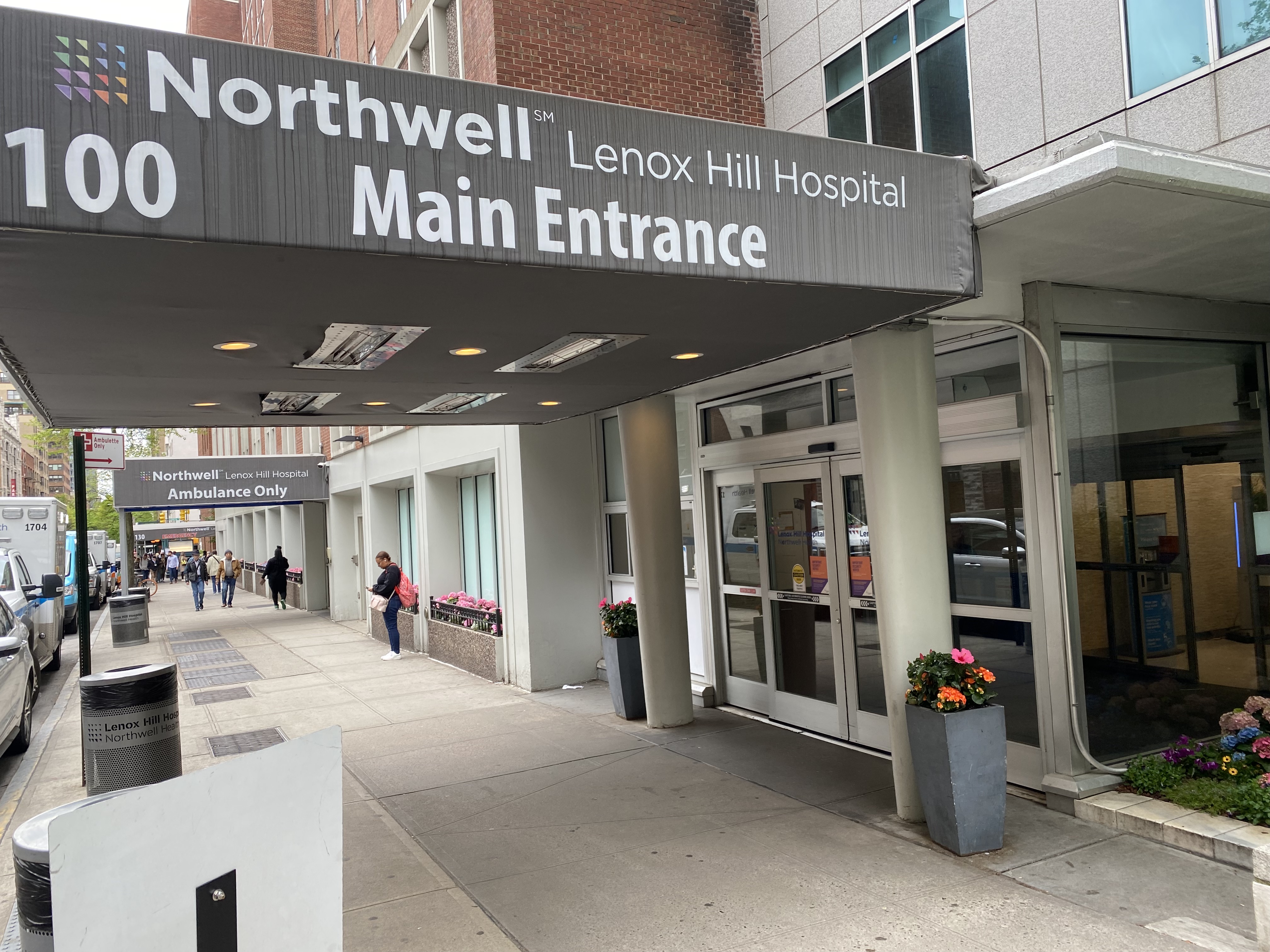 The main entrance of Northwell Health Lenox Hill Hospital in Manhattan.