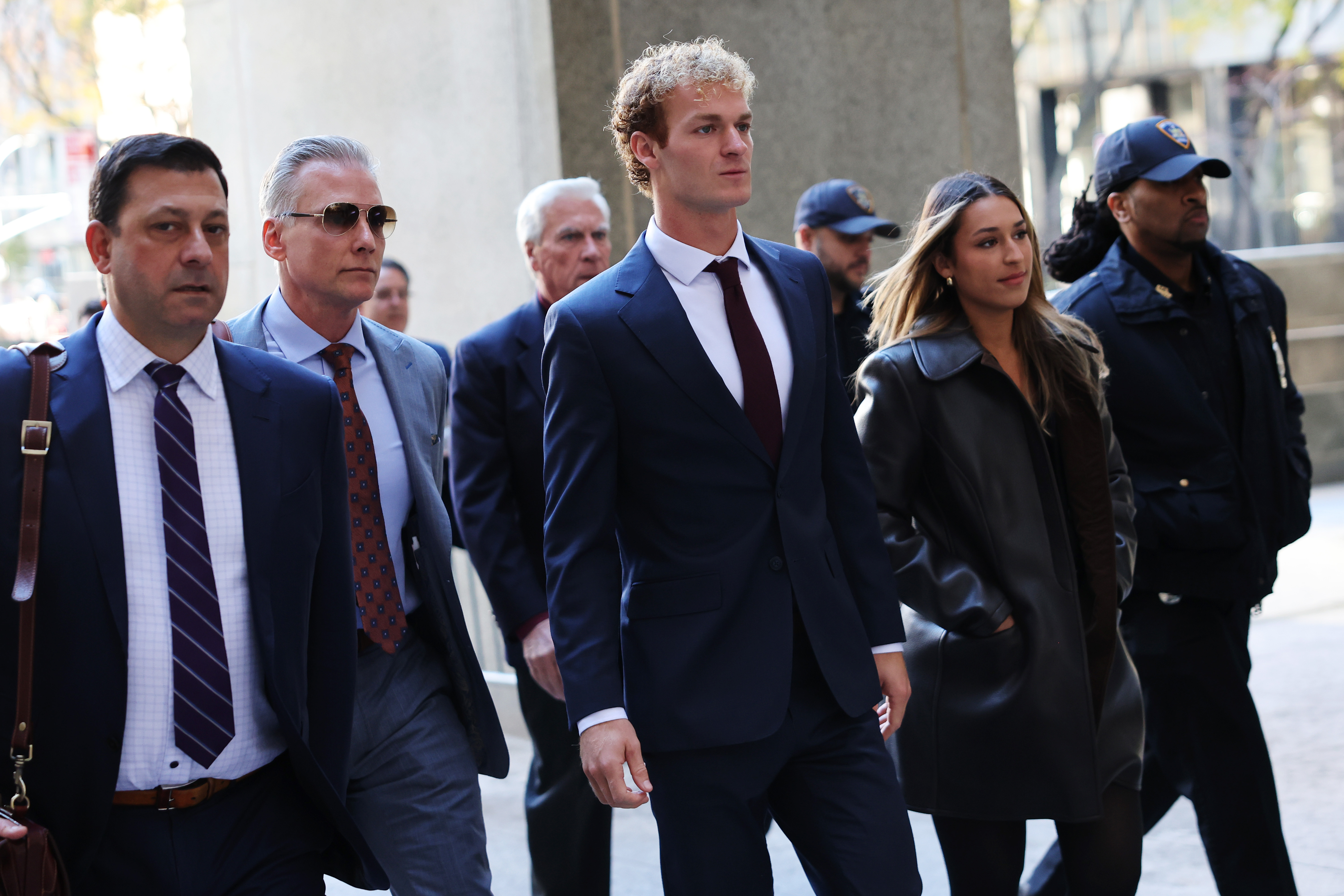 Daniel Penny arrives for his trial at Manhattan Criminal Court on November 18, 2024 in New York City.