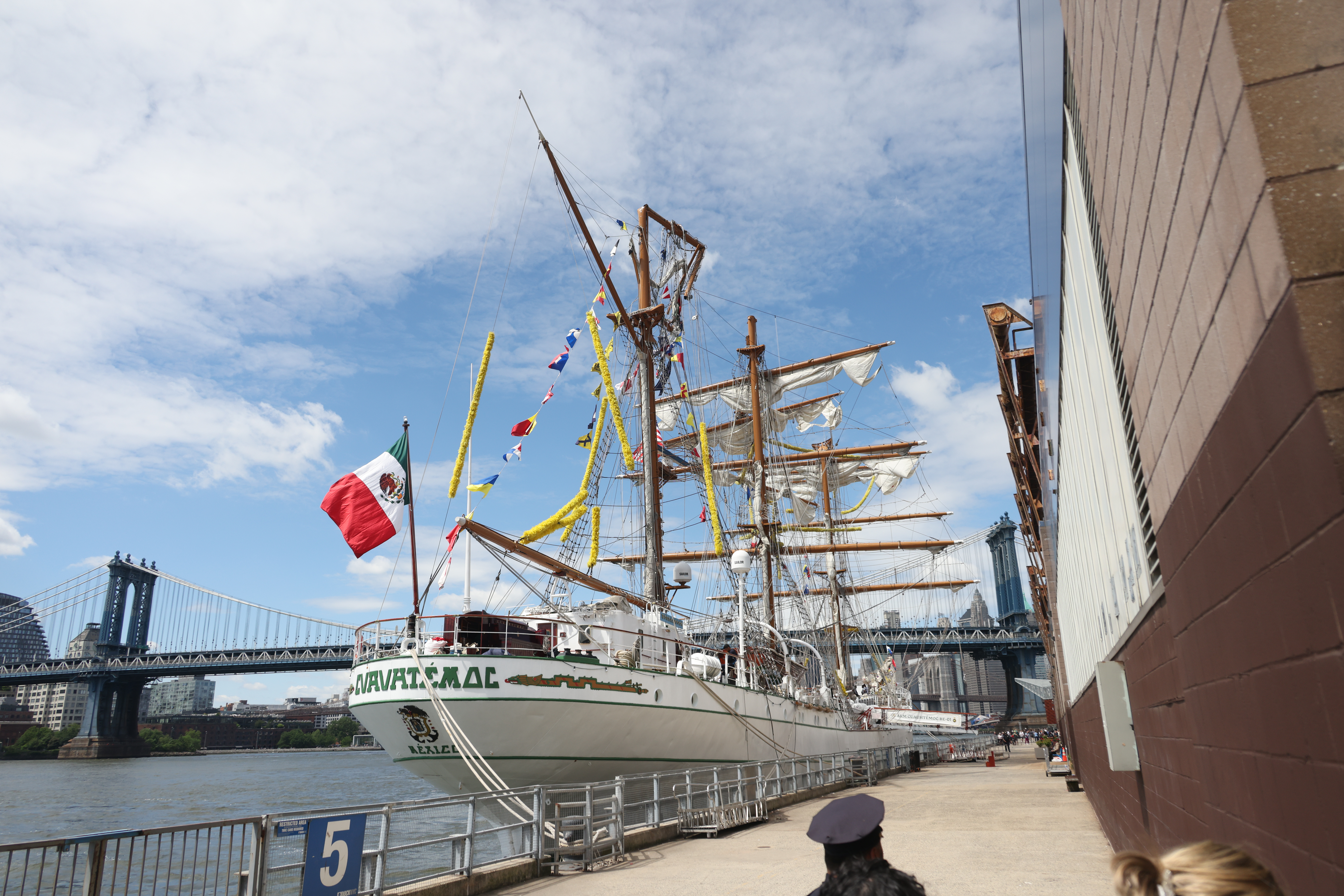 Mexican Navy ship that hit Brooklyn Bridge is moved across East River for repairs