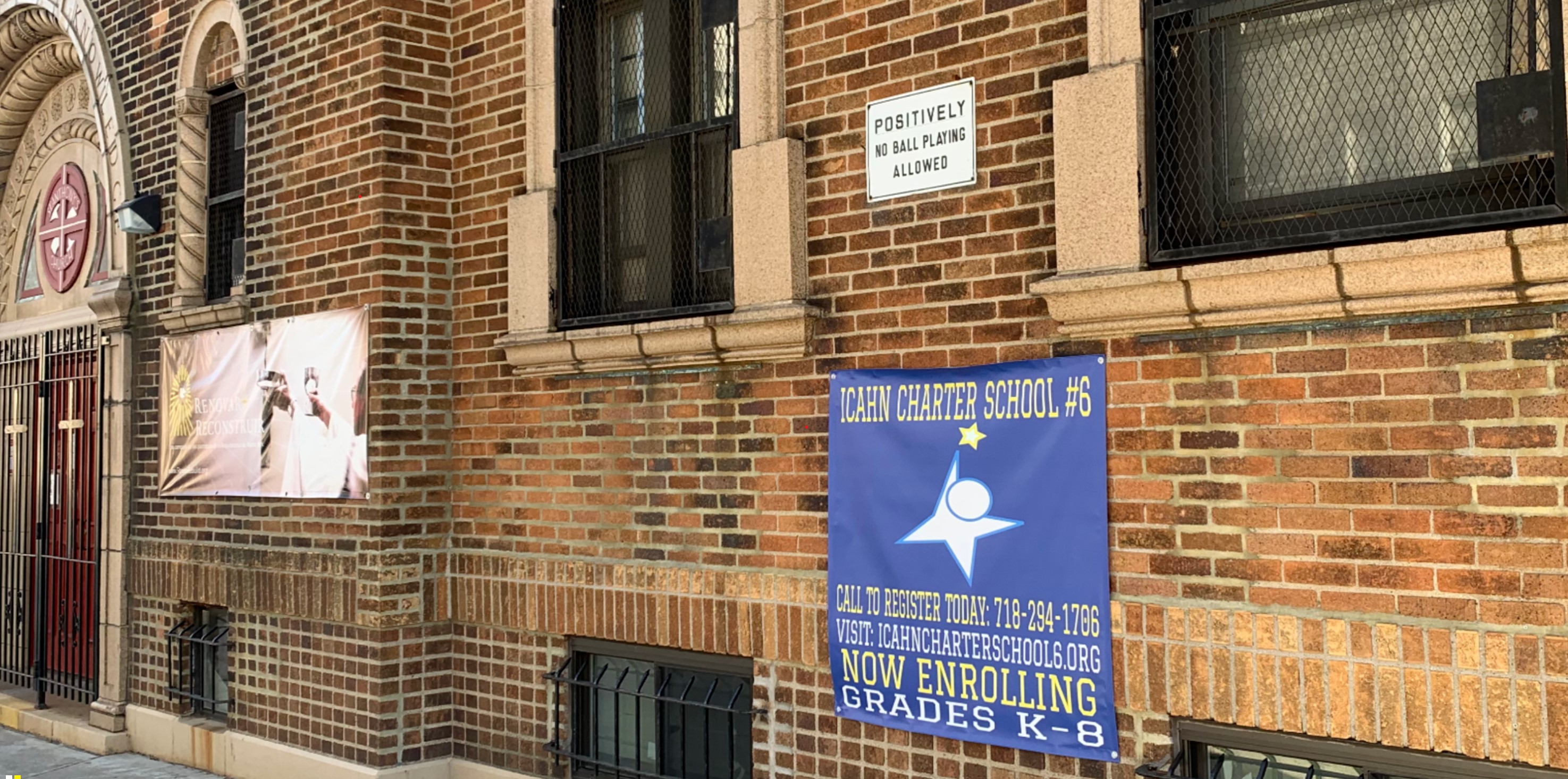 A photo of Icahn Charter School #6 where police say a boy died during an afterschool program.